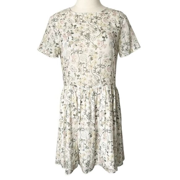 Anine Bing Floral Cotton Mini Keyhole Back Dress Size Small airy flowy - Picture 1 of 7